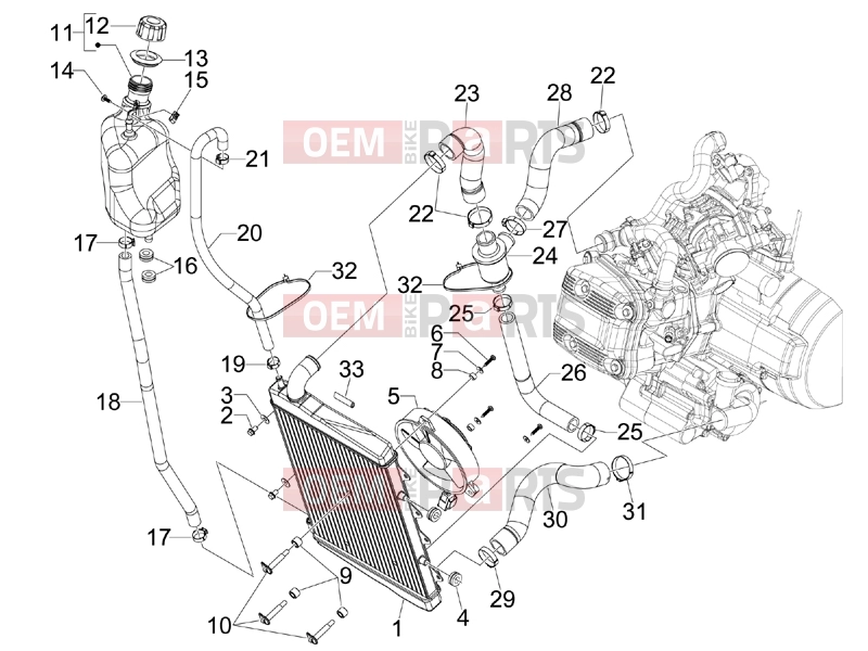 gilera 2009 GP 800 Centenario Frame - Plastic parts - Coachwork » Cooling system