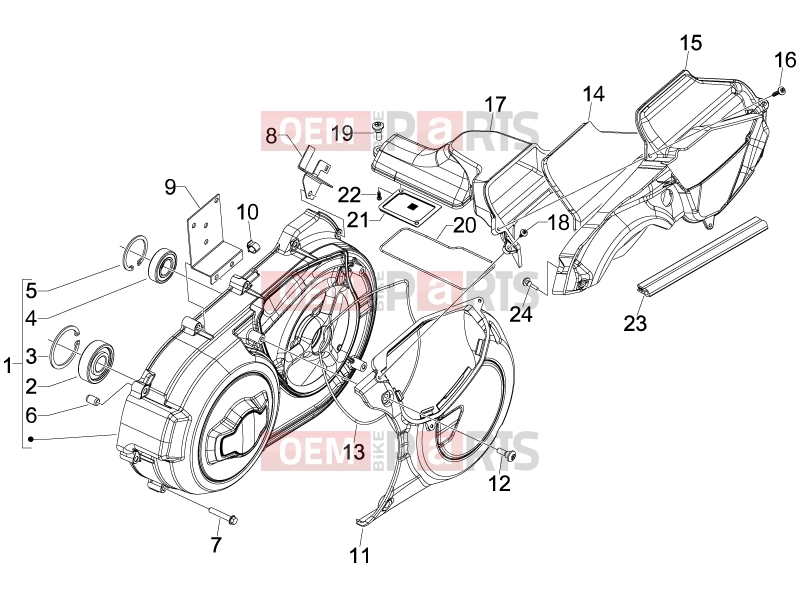gilera 2009 GP 800 Centenario Engine » Crankcase cover - Crankcase cooling