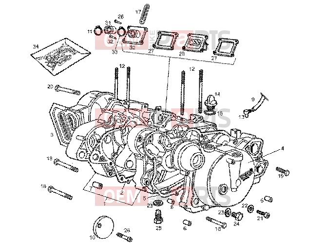 gilera GPR 50 Engine » Crankase