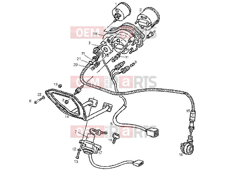 gilera GPR 50 Electrical system » Headlamp-meter combination