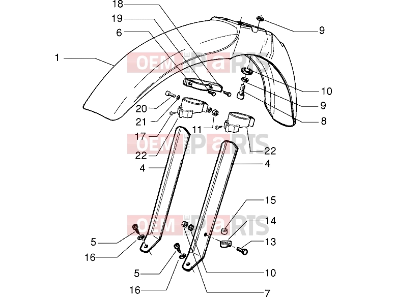 gilera GSM Chassis » Front mudguard