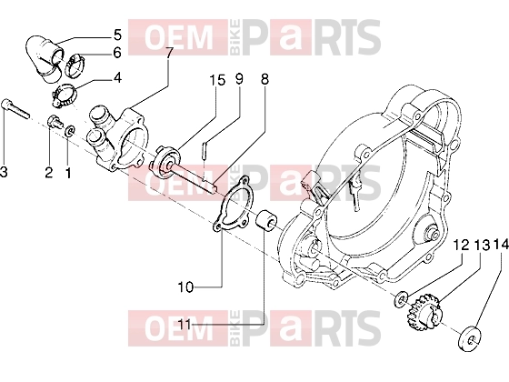 gilera GSM Engine » Water pump