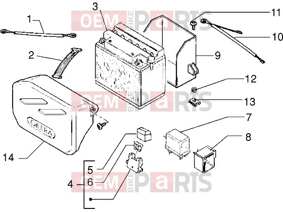 gilera H@k Electrical system » Battery-Relais