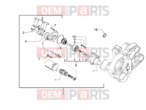 gilera H@k Engine » Starting motor