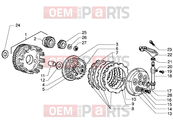 gilera H@k M.Y. 2001 Engine » Clutch unit