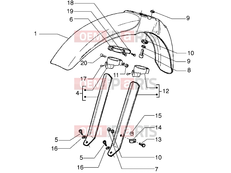 gilera H@k M.Y. 2001 Chassis » Front mudguard