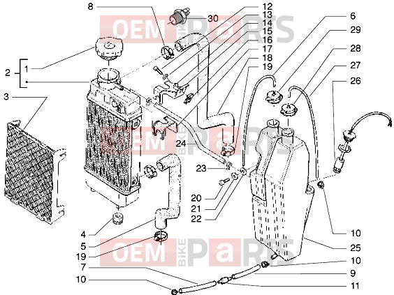 gilera H@k M.Y. 2001 Engine » Radiator
