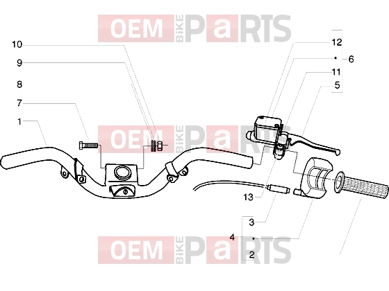 gilera Ice kormány » handlebars-master cylinder