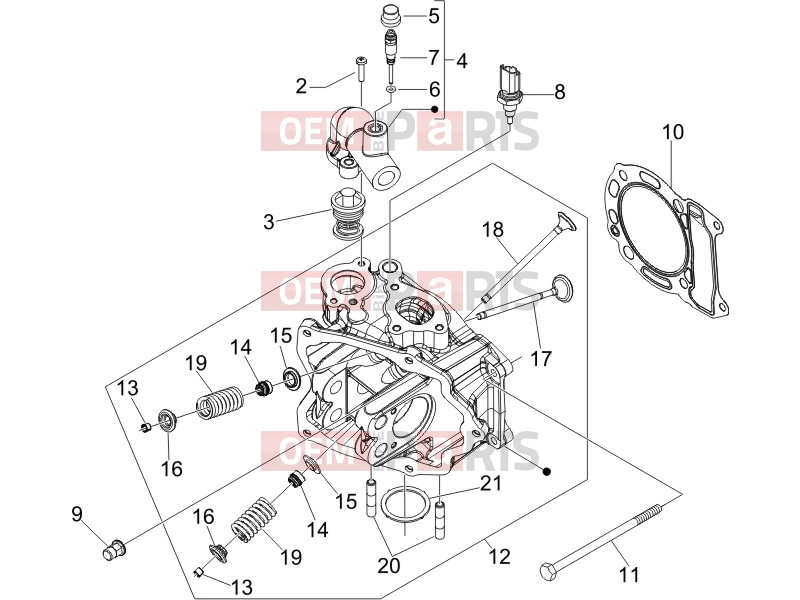 gilera 2006 Nexus 250 Engine » Head unit - Valve