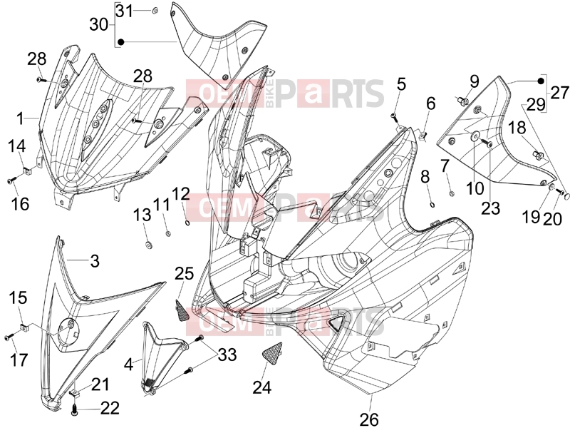 gilera 2007 Nexus 250 Frame - Plastic parts - Coachwork » Front shield
