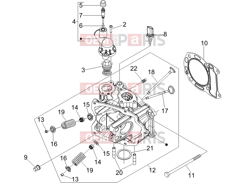 gilera 2007 Nexus 250 Engine » Head unit - Valve