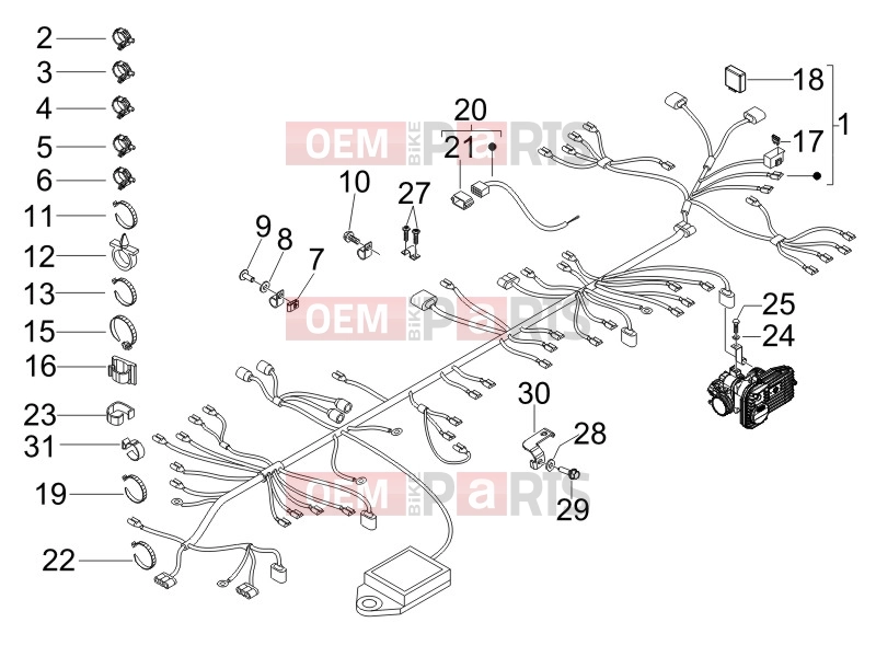 gilera 2007 Nexus 250 Electrical system » Main cable harness