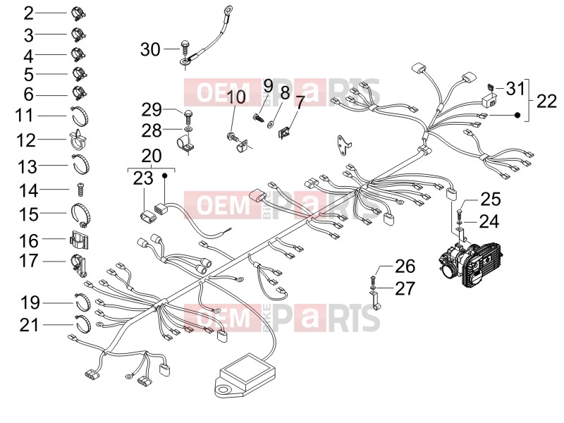 gilera 2007 Nexus 250 SP Electrical system » Main cable harness