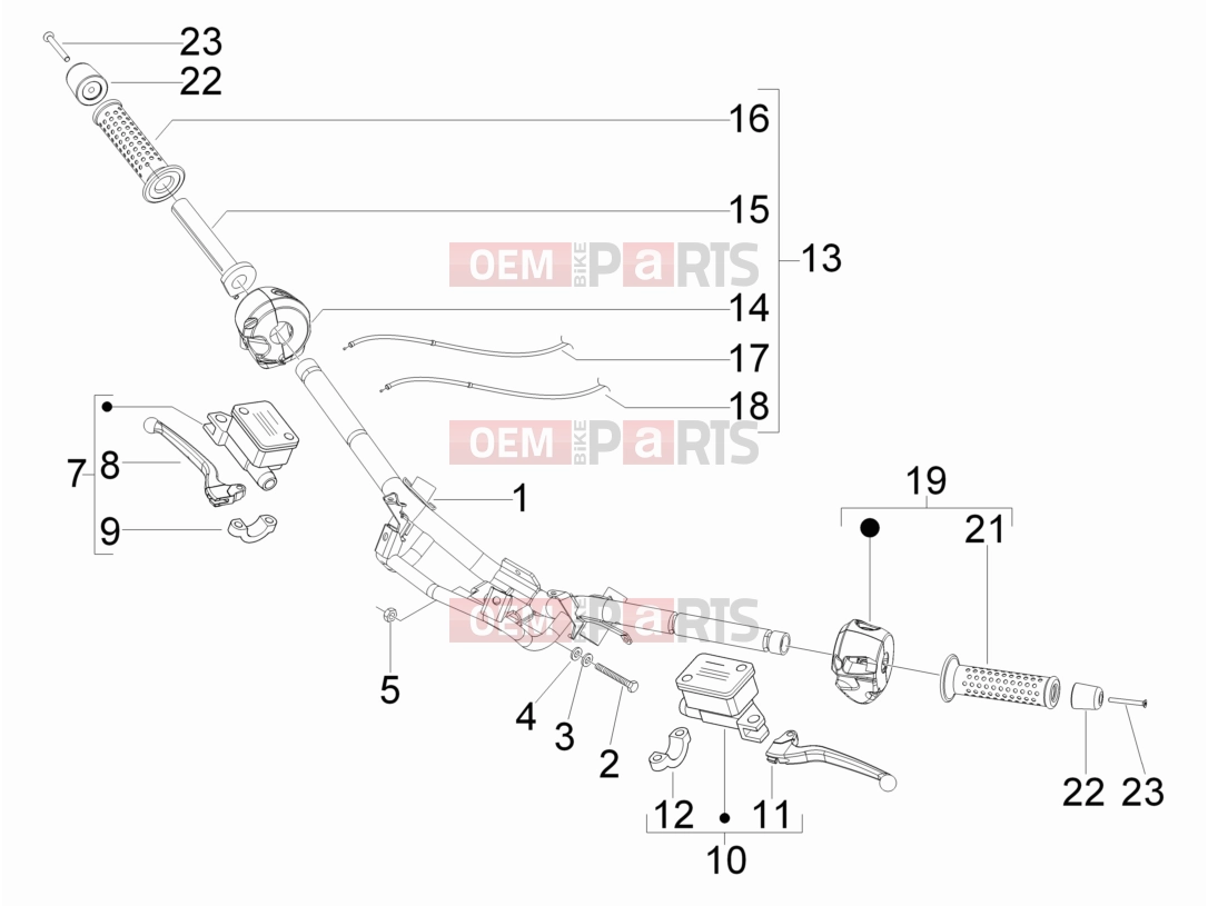 gilera 2011 Nexus 300 ie Handlebars/Steering » Handlebars - Master cil.