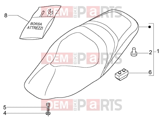 gilera Nexus 500 Chassis » Saddle-Tools Kit