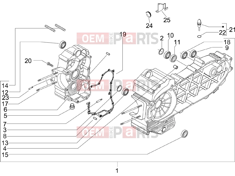 gilera 2006 Nexus 500 Engine » Crankcase
