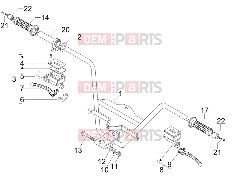 gilera 2007 Nexus 500 Handlebars/Steering » Handlebars - Master cil.