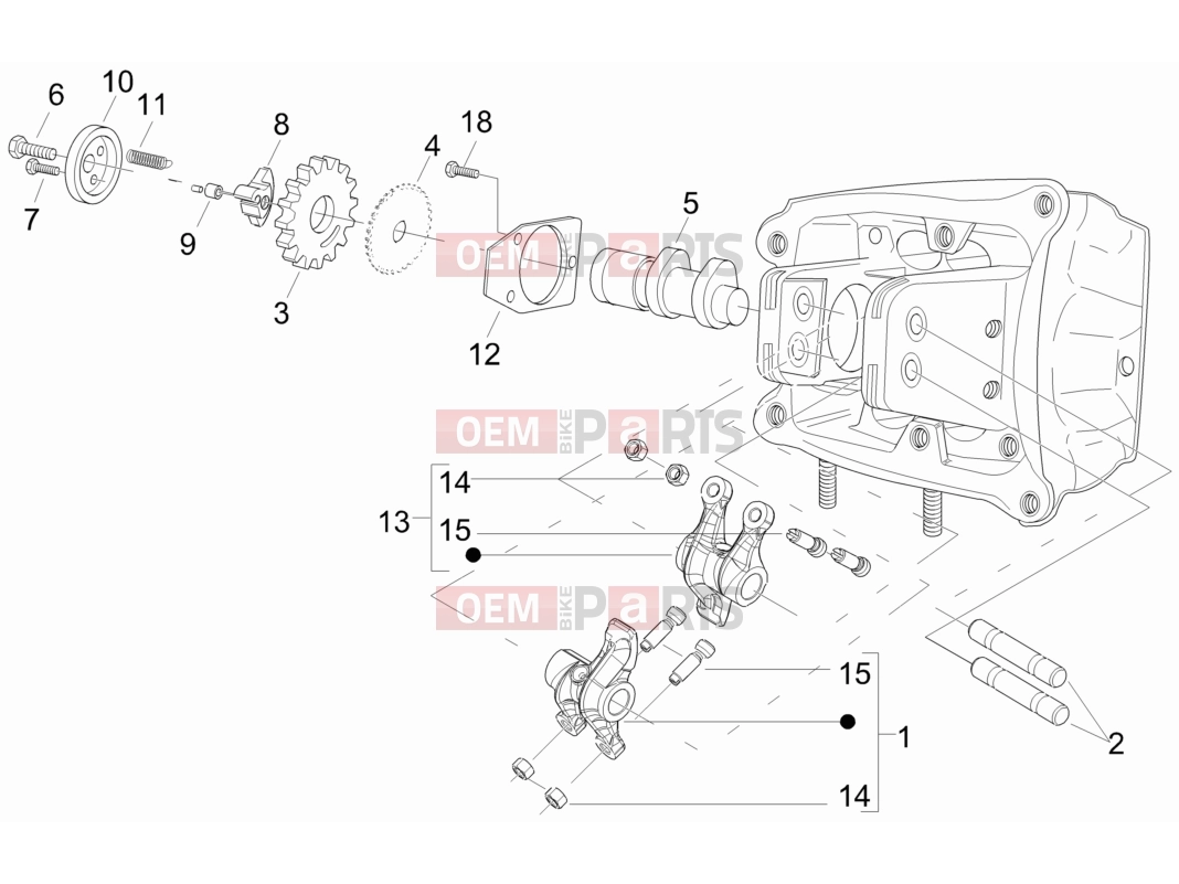gilera 2009 Nexus 500 Engine » Rocking levers support unit