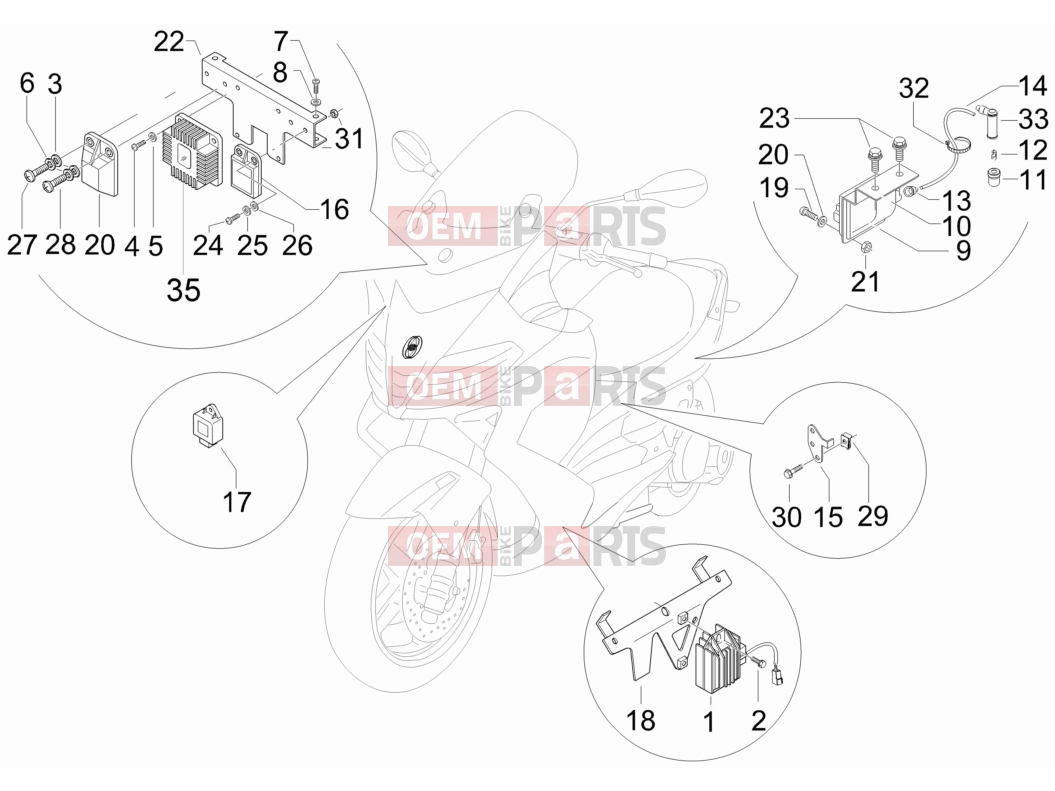 gilera 2009 Nexus 500 Electrical system » Voltage Regulators - Electronic Control Units (ecu) - H.T. Coil