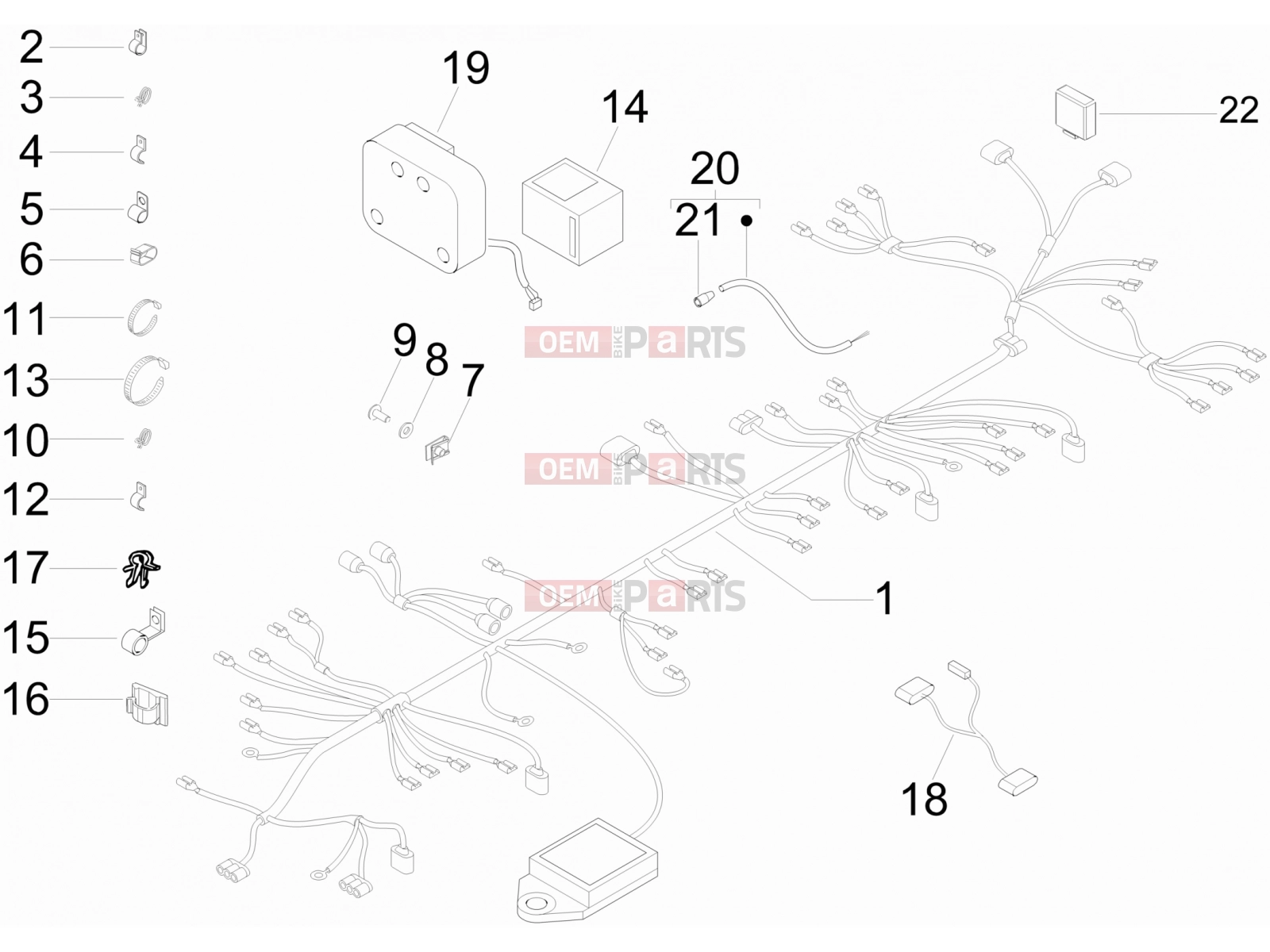 gilera 2010 Nexus 500 Electrical system » Main cable harness