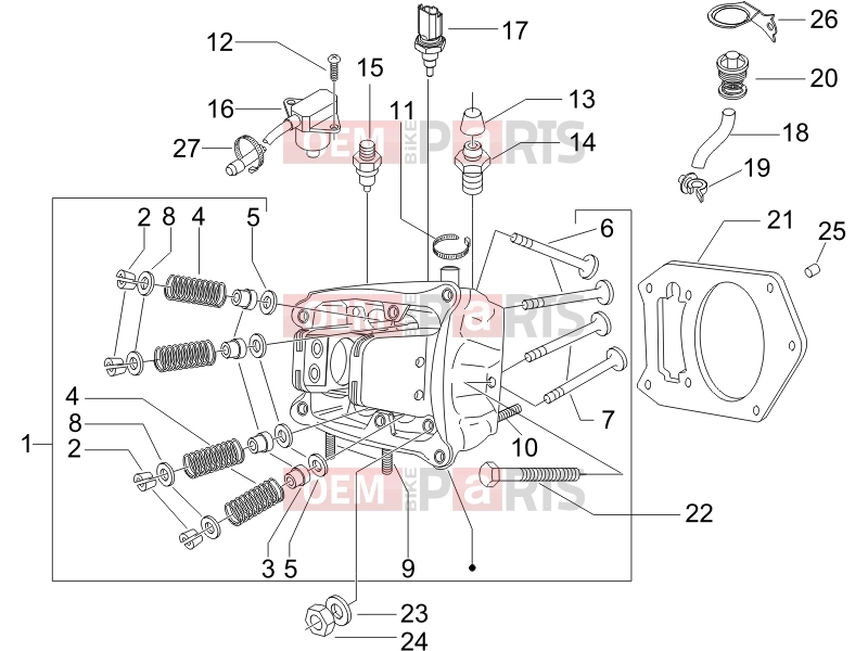 gilera 2011 Nexus 500 Engine » Head unit - Valve