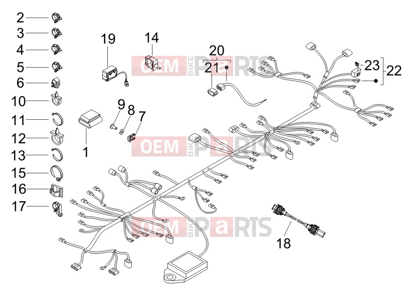 gilera 2006 Nexus 500 SP Electrical system » Main cable harness