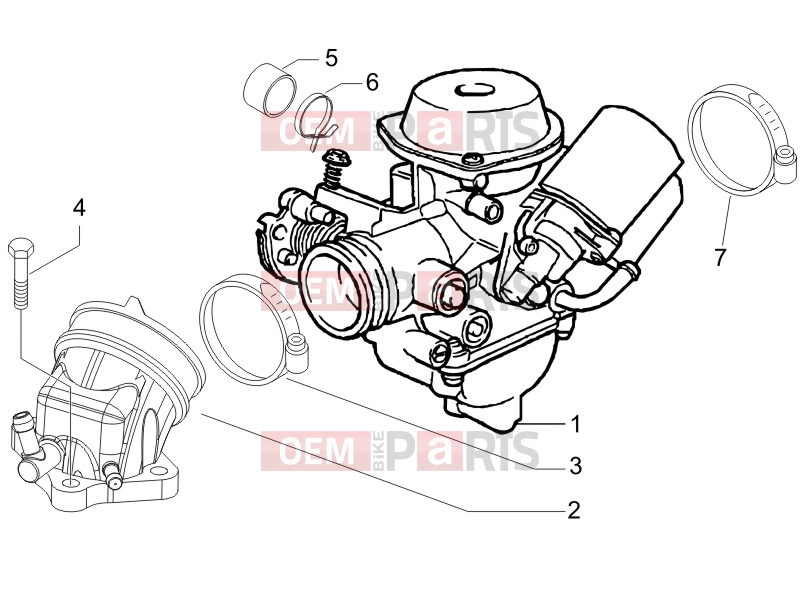 gilera 2009 Oregon 250 Engine » Carburettor, assembly - Union pipe