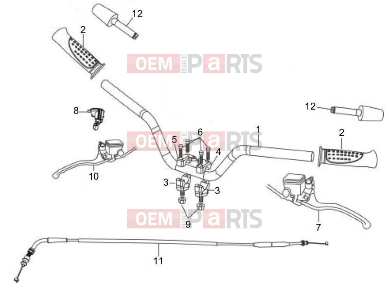 gilera 2009 Oregon 250 Handlebars/Steering » Handlebars - Master cil.