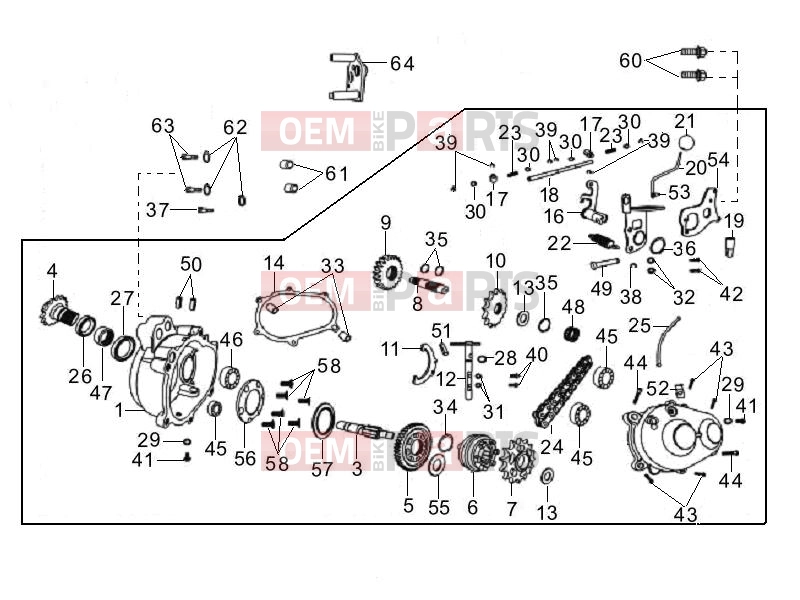 gilera 2010 Oregon 250 Engine » Gear-box components