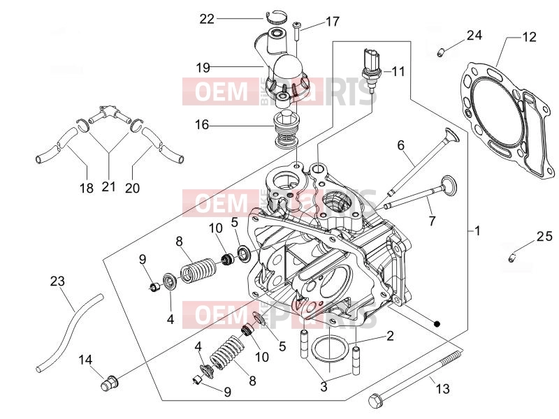 gilera 2010 Oregon 250 Engine » Head unit - Valve