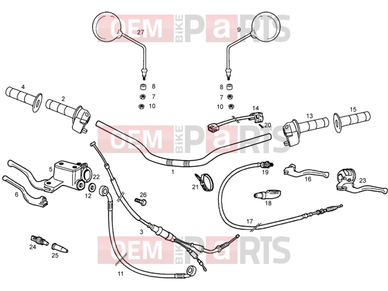 gilera RCR Handlebars » Handlevar and controls