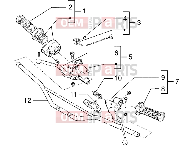 gilera RK 50 Handlebars » Handlebars component parts