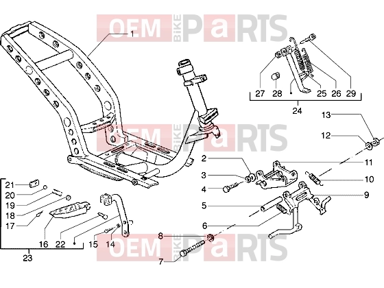 gilera Runner 50 2T Chassis » Chassis-Central stand
