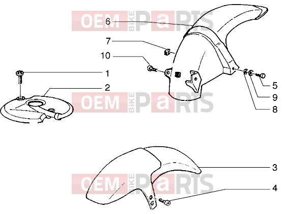 gilera Runner 50 2T Chassis » Front and rear mudguard