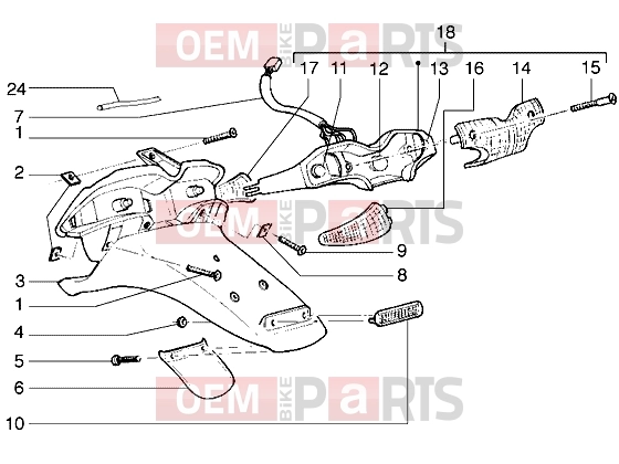 gilera Runner 50 2T Electrical system » Rear tail lamp