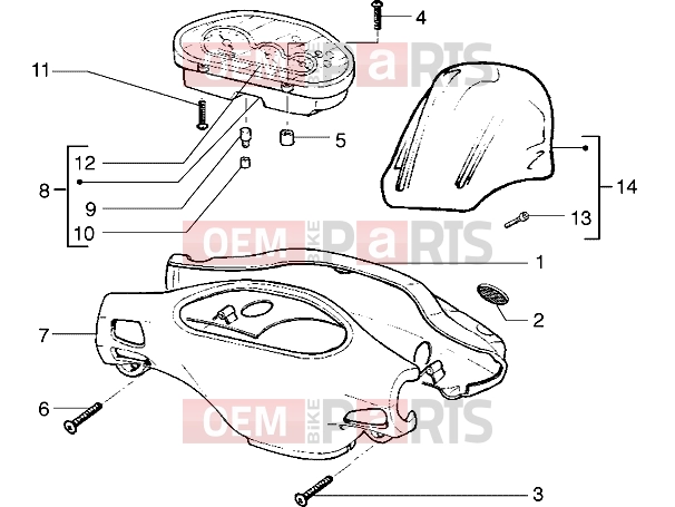 gilera Runner 50 2T Handlebars » Speedometers kms.-Handlebar covers