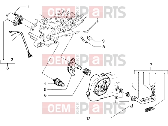 gilera Runner 50 2T Engine » Starting motor-starter lever