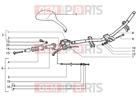 gilera Runner 125 VX 4T Handlebars » Handlebars component parts