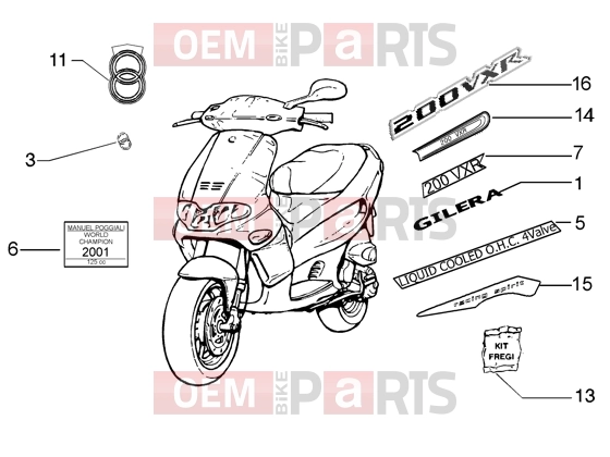 gilera Runner 200 VXR 4T Chassis » Emblems