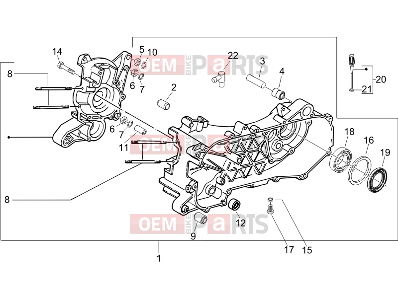 gilera 2009 Runner 50 ST Pure Jet Engine » Crankcase