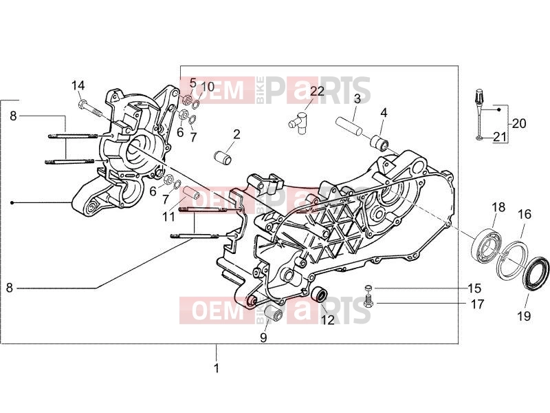 gilera 2006 Runner 50 Pure Jet Engine » Crankcase