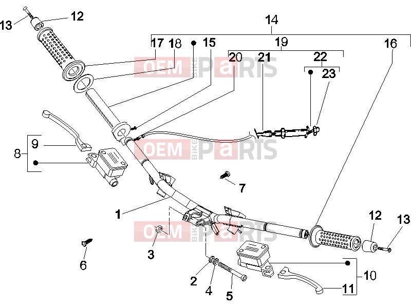 gilera 2007 Runner 50 Pure Jet Handlebars/Steering » Handlebars - Master cil.