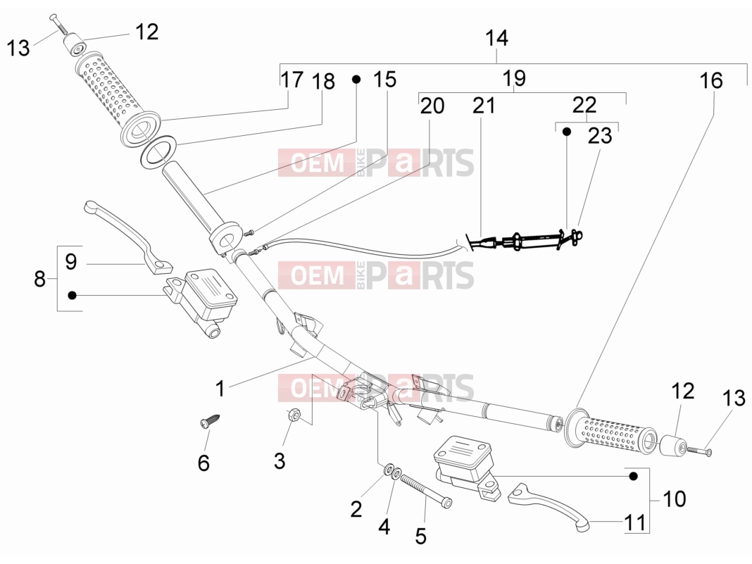 gilera 2010 Runner 50 Pure Jet Handlebars/Steering » Handlebars - Master cil.