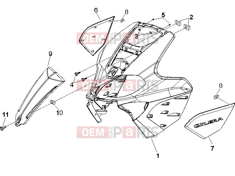 gilera 2007 Runner 50 SP -SC- Frame - Plastic parts - Coachwork » Front shield