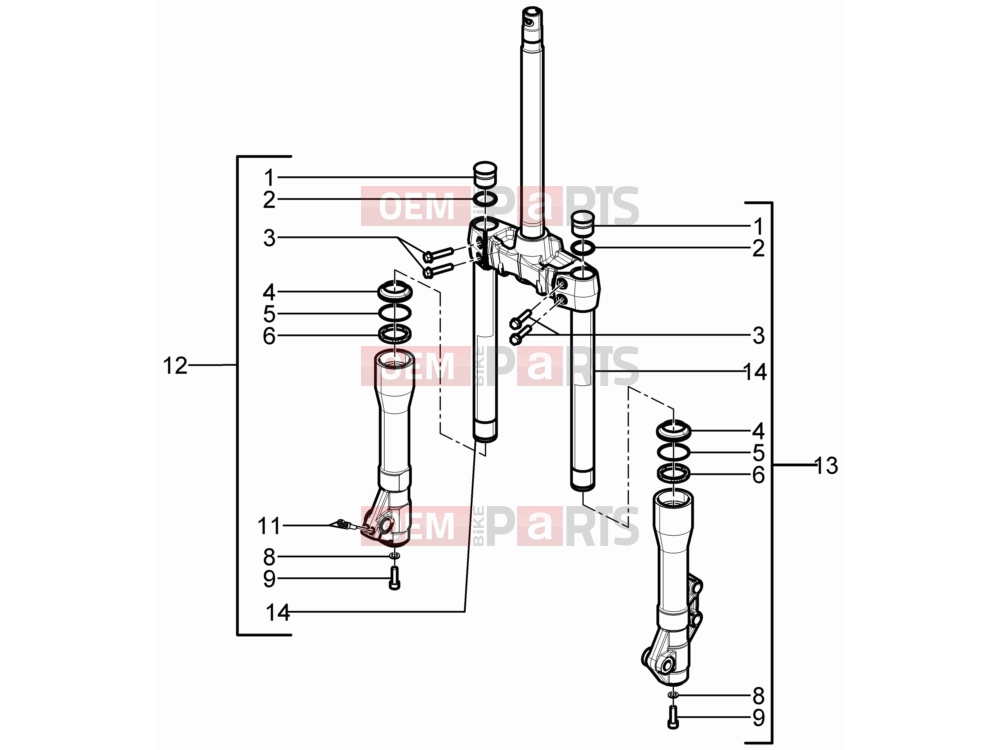 gilera 2012 Runner 50 SP Suspensions - Wheels » Fork's components (Kayaba)