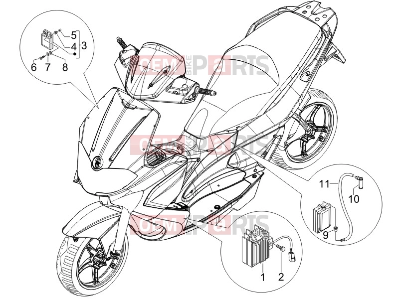 gilera 2013 Runner 50 SP Electrical system » Voltage Regulators - Electronic Control Units (ecu) - H.T. Coil