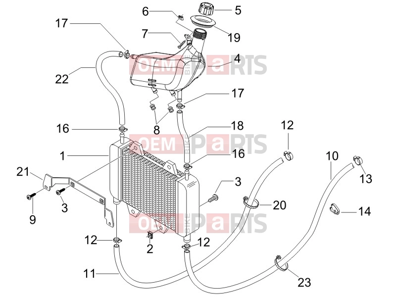 gilera 2016 Runner 50 SP Frame - Plastic parts - Coachwork » Cooling system