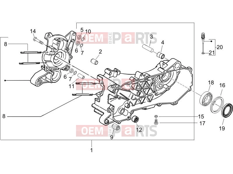 gilera 2016 Runner 50 SP Engine » Crankcase