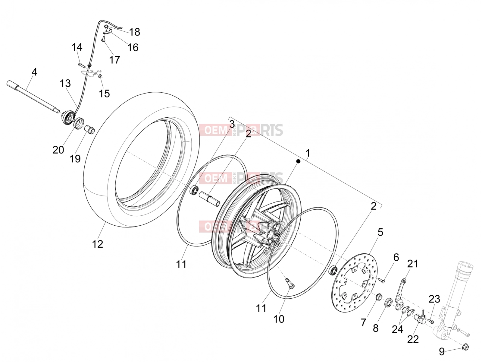 gilera 2017 Runner 50 SP Suspensions - Wheels » Front wheel