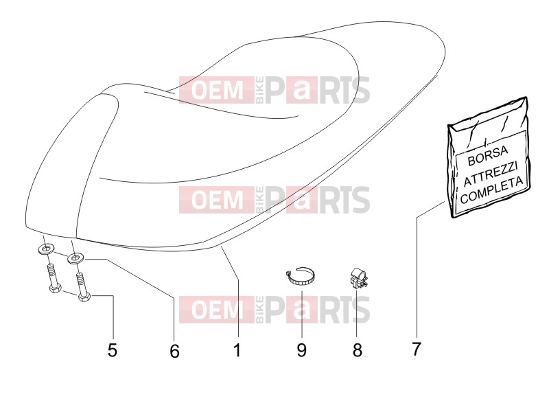 gilera 2017 Runner 50 SP Frame - Plastic parts - Coachwork » Saddle/seats